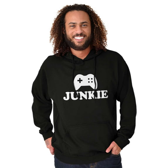 Video Game Junkie Gamer Nerdy Gaming Unisex Plus Fleece Graphic Hoodie Brisco Brands 2X
