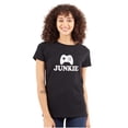thumbnail image 1 of Video Game Junkie Gamer Nerdy Gaming Womens Fitted Plus Size Graphic Tee Brisco Brands 2X, 1 of 5