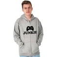 thumbnail image 1 of Video Game Junkie Gamer Nerdy Gaming Zip Up Hoodie Men's Women's Brisco Brands S, 1 of 6