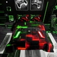 thumbnail image 1 of Video Game King Bedding Sets Gamepad Pattern Comforter Set, Geometric Ombre Plaid Buffalo Duvet Insert Gamer Gaming Down Comforter, Black Red Green Bedding Comforter Sets, 1 of 7