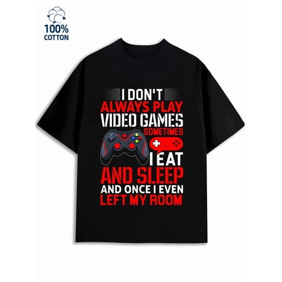 Video Game Life for men games 180G 100% Cotton black game merch Basic Unisex Shirt Cotton tshirts Vintage Unisex Shirt Crewneck tshirts Basic Unisex Shirt Graphic Tee tshirts