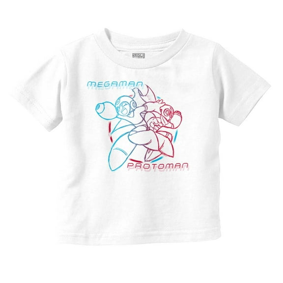 Video Game MegaMan ProtoMan Sketch Toddler Boy Girl T Shirt Infant Toddler Brisco Brands 18M