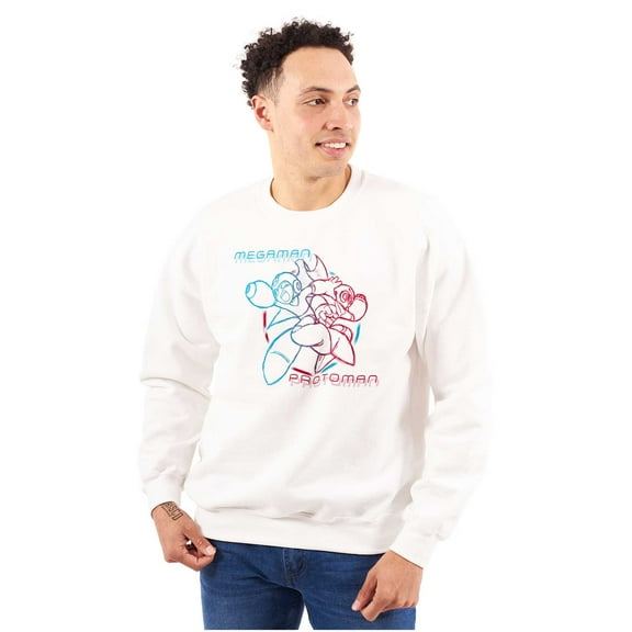 Video Game MegaMan ProtoMan Sketch Unisex Plus Size Sweatshirt Brisco Brands 2X