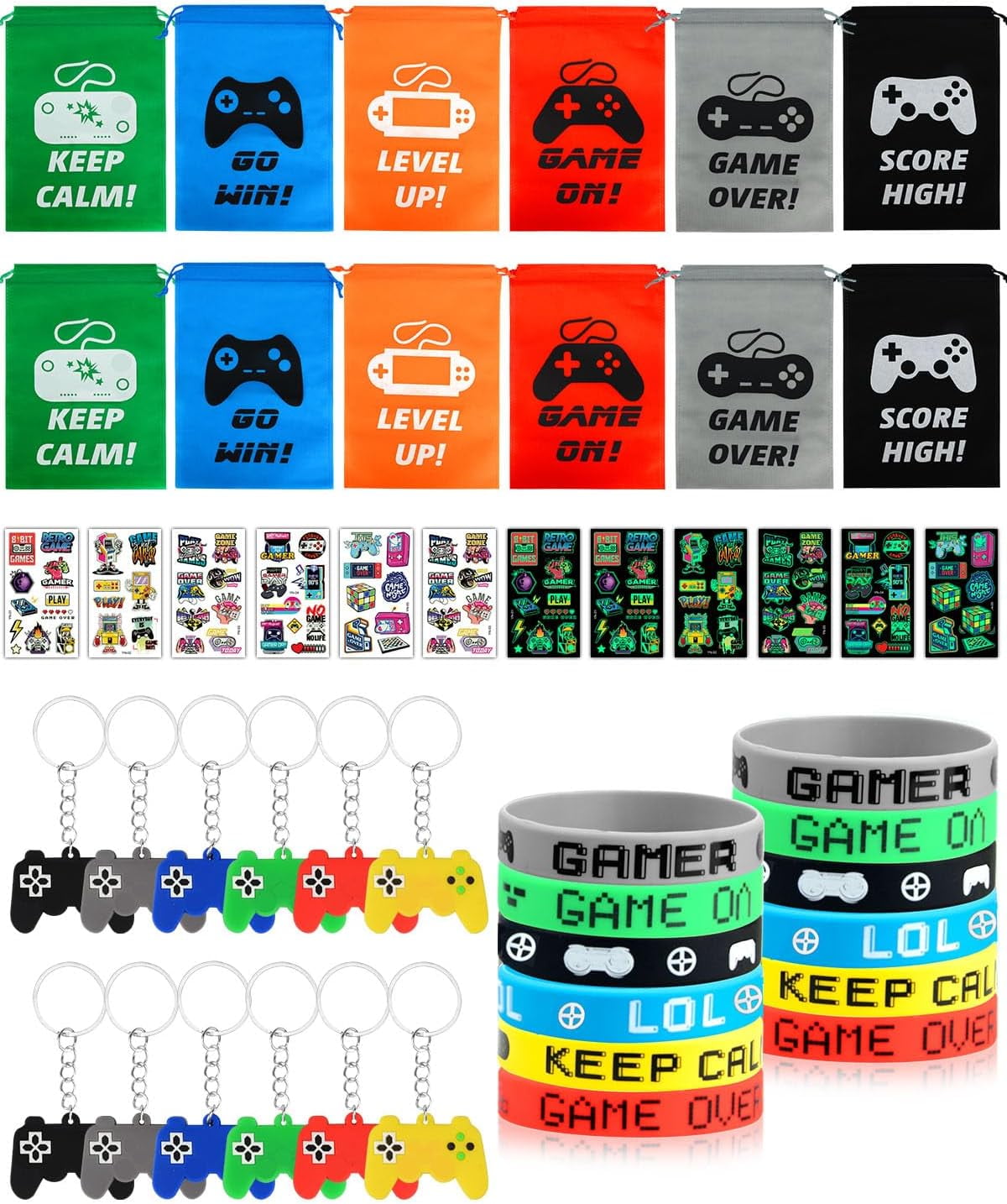 Video Game Party Bag Fillers, 48PCS Gaming Party Favours with ...