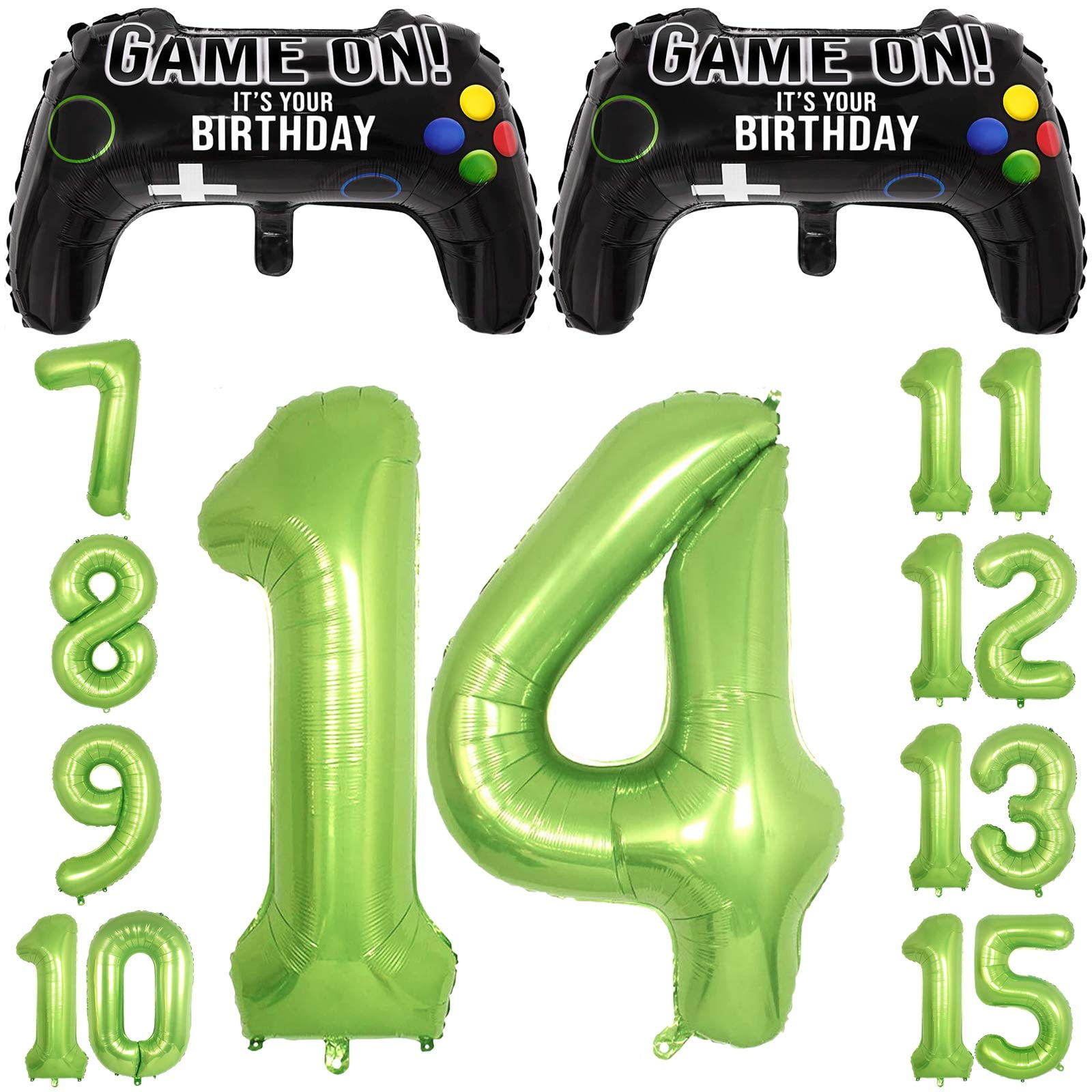 Video Game Party Balloons for Boys 14th Birthday Decorations 2 Packs Game Controller Mylar