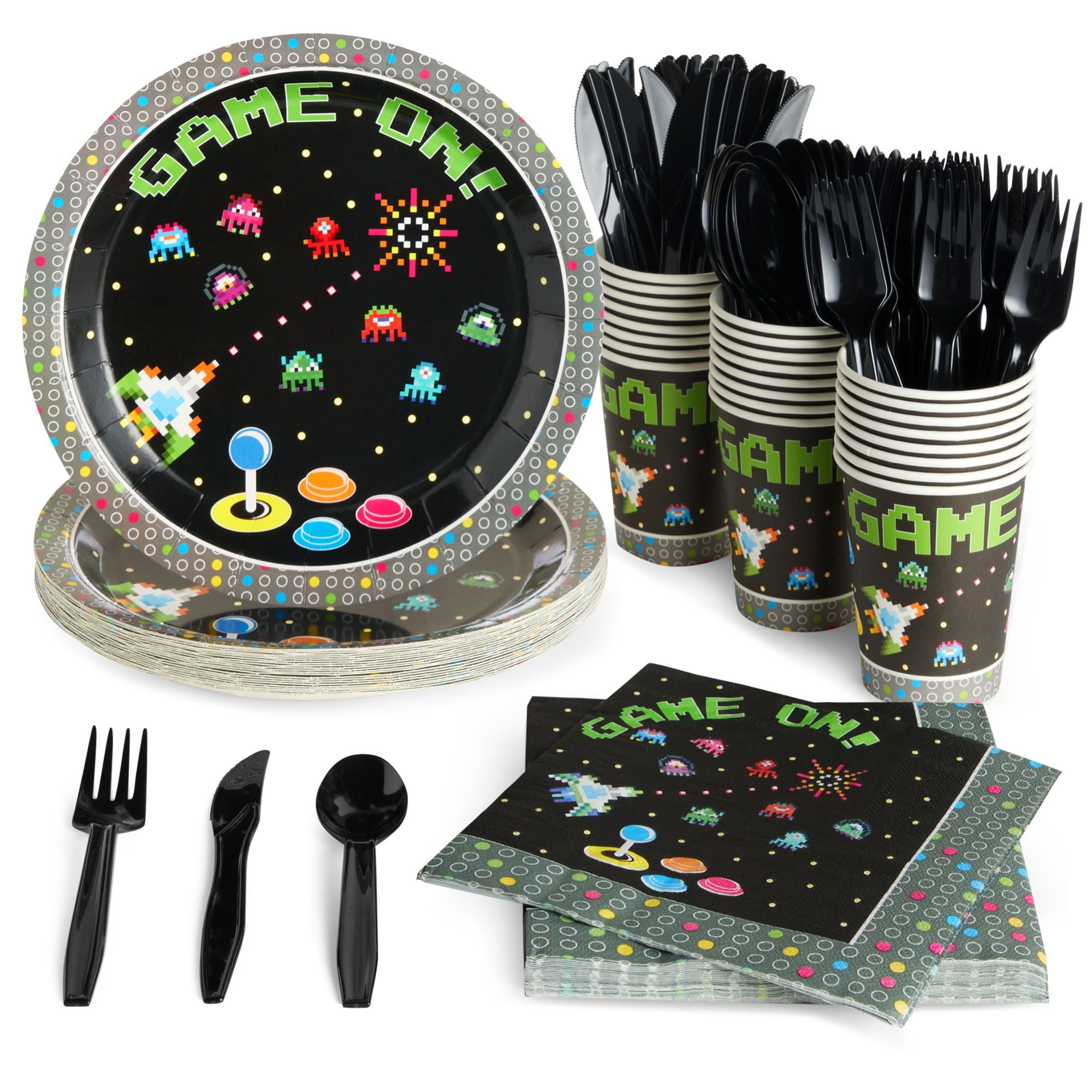 Slither.io Game Party Supplies Bundle Pack for 16 (Plus Party
