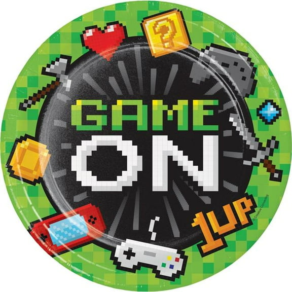 Video Game Party Paper Plates, 8 Count
