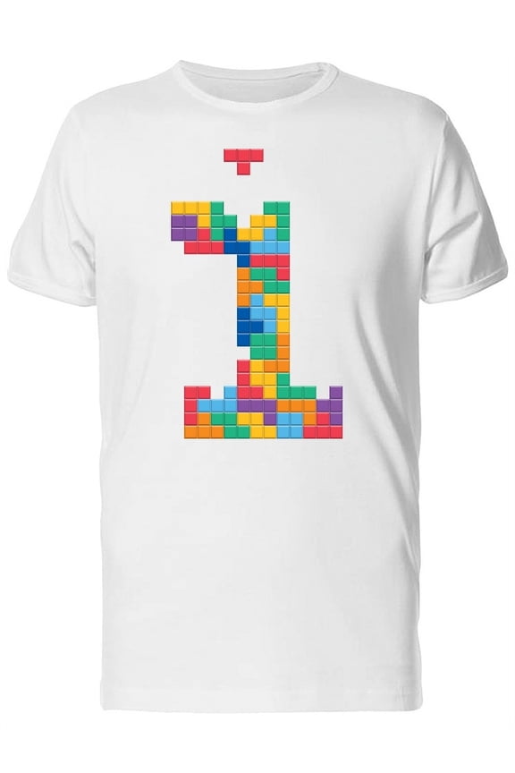 Video Game Pixel Number One T-Shirt Men -Image by Shutterstock, Male Small