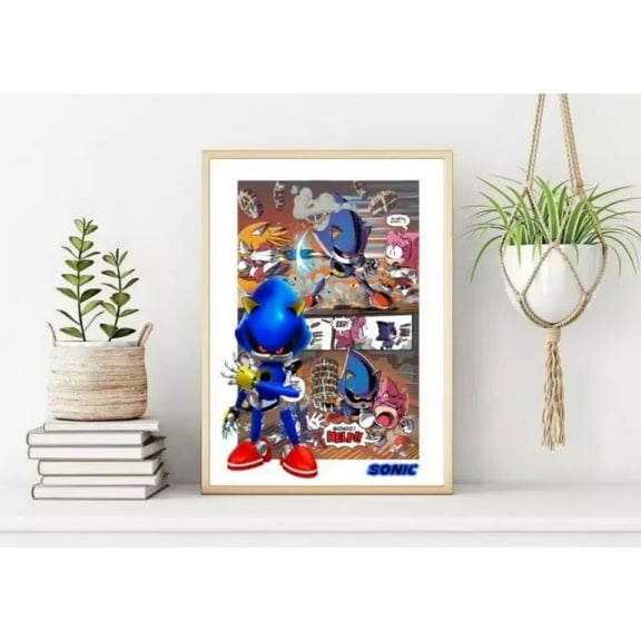 Video Game Poster, Sonic The Hedgehog Poster/Print, Printable Arcade Wall Art Poster Unframed Unframed, Home Decor, Vintage Art Print, Haging Poster, Cute Birthday Gift, Wall Art