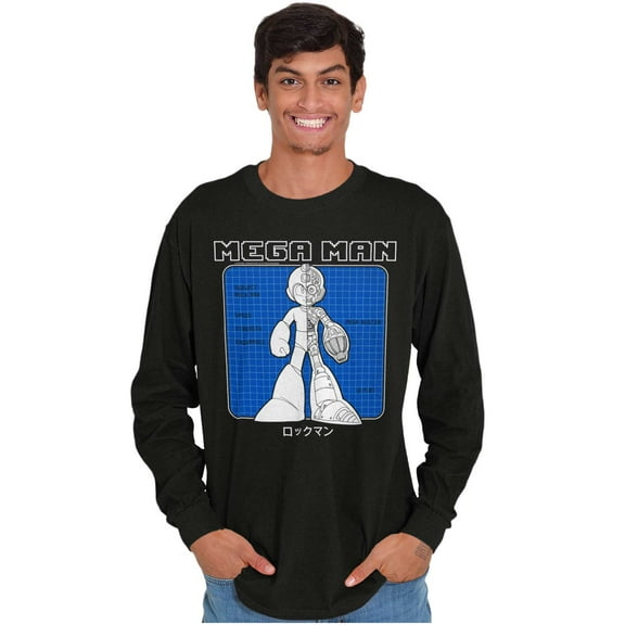 Video Game Robot Mega Man Specs Long Sleeve TShirt Men Women Brisco Brands S