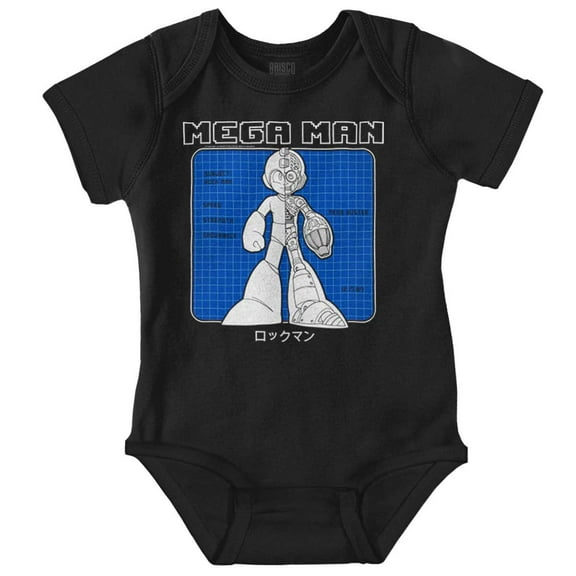 Video Game Robot Mega Man Specs Romper Boys or Girls Infant Baby Brisco Brands 12M