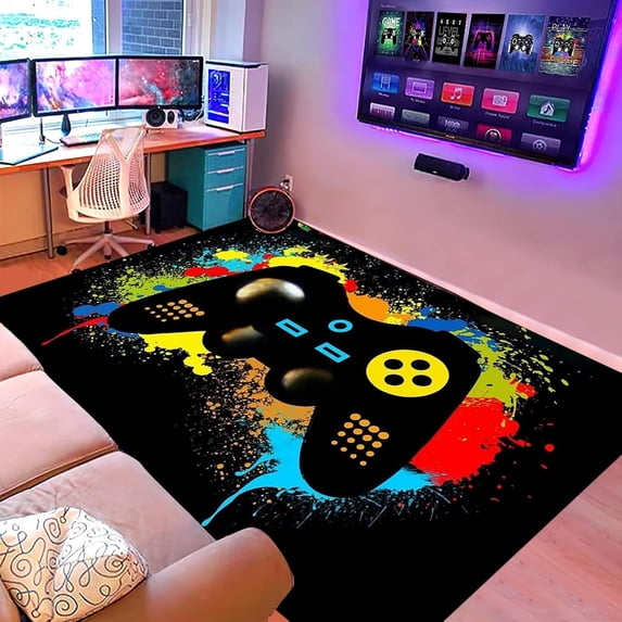 Video Game Rugs Carpets Gameing for Kids Teen Boy Room Bedroom, Colorful Gaming Floor Mats Area Rug for Living Room Gaming Chair Mat Hardwood, 20 x 31 in Area Rugs Carpet for Gamer Boys