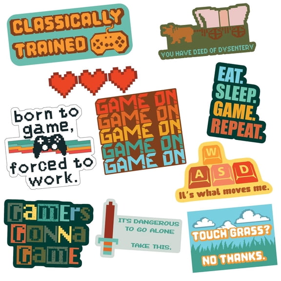 Video Game Sticker Extra Large Stickers for Adults Funny Adhesives with Memes