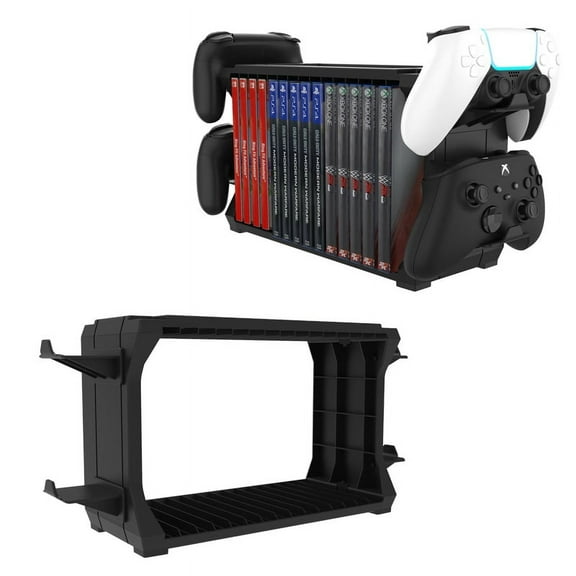 Video Game Storage and Controller Organizer, Storage Tower Compatible with PS5/Switch/Xbox Series S/X Games (for 15 Game Boxes)