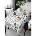 thumbnail image 1 of Video Game Tablecloth Rectangle Table Cloths 54x108, Waterproof Tablecloth Outdoor Table Cloth, Black White Game Controller Monochrome Washable Table Cover for Kitchen Dinning Party, 1 of 8