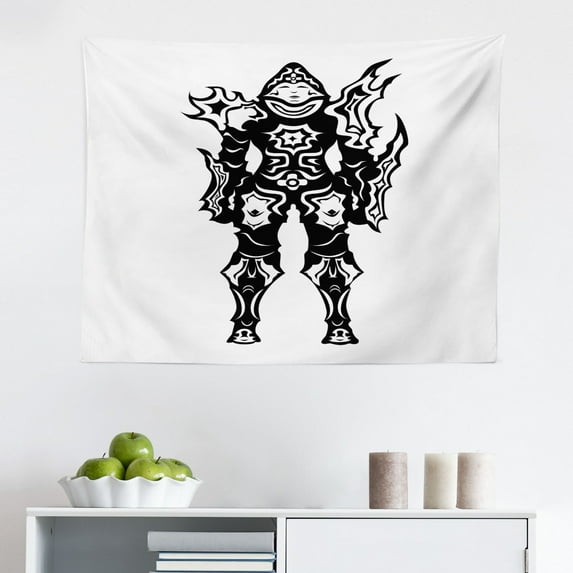 Video Game Tapestry, Arrangement of Words Noob Guide Text Wordcloud Concept at Role Playing Game, Fabric Wall Hanging Decor for Bedroom Living Room Dorm, 2 Sizes, White Grey Pink, by Ambesonne