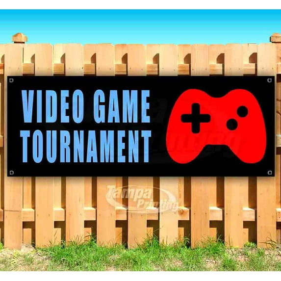 Video Game Tournament 13 oz Vinyl Banner With Metal Grommets