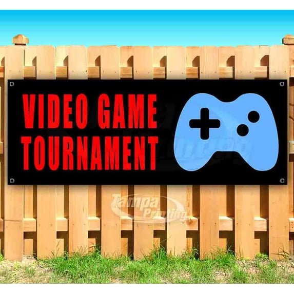 Video Game Tournament 13 oz Vinyl Banner With Metal Grommets