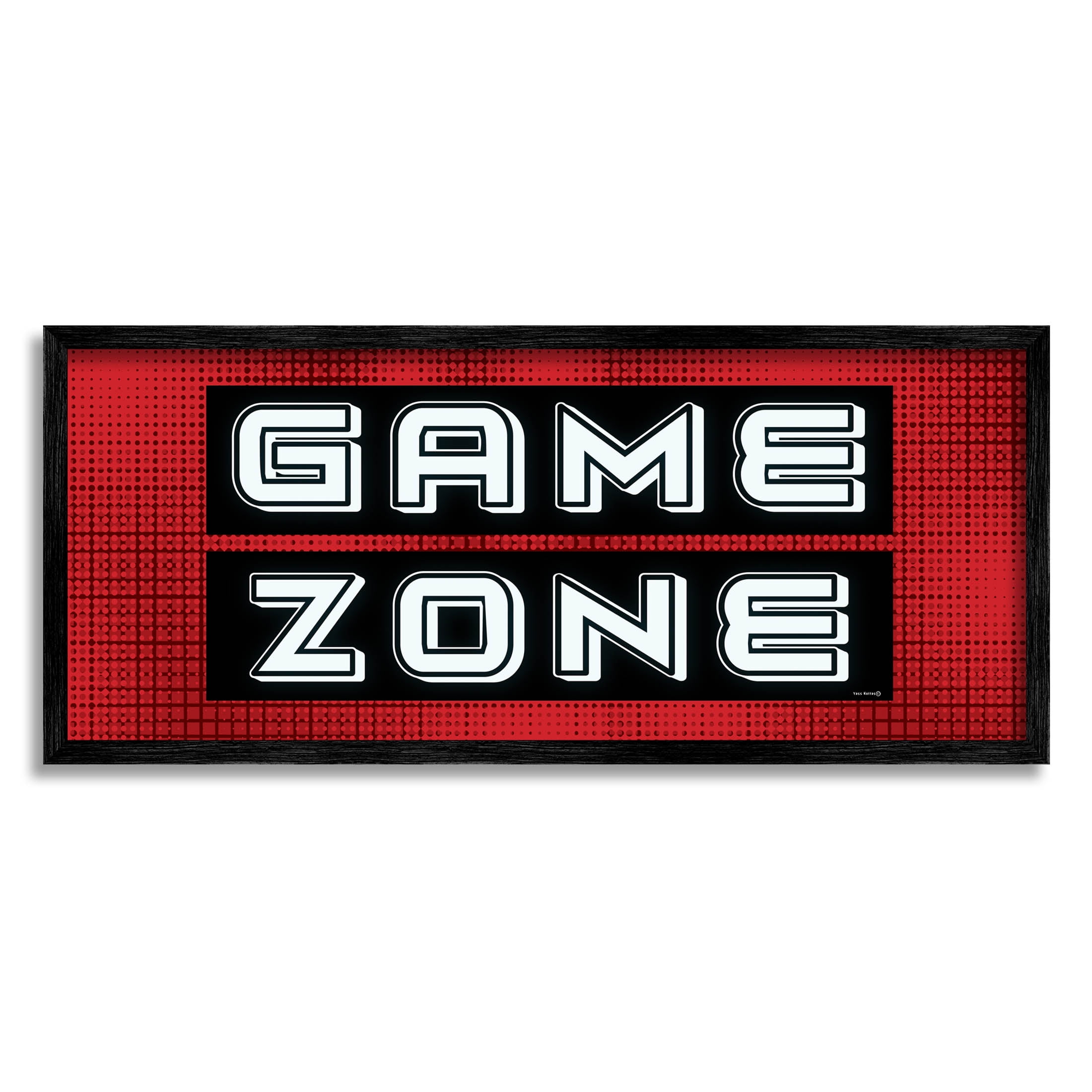 Video Game Zone Patterned Art for Kids Graphic Art Black Framed Art Print Wall Art