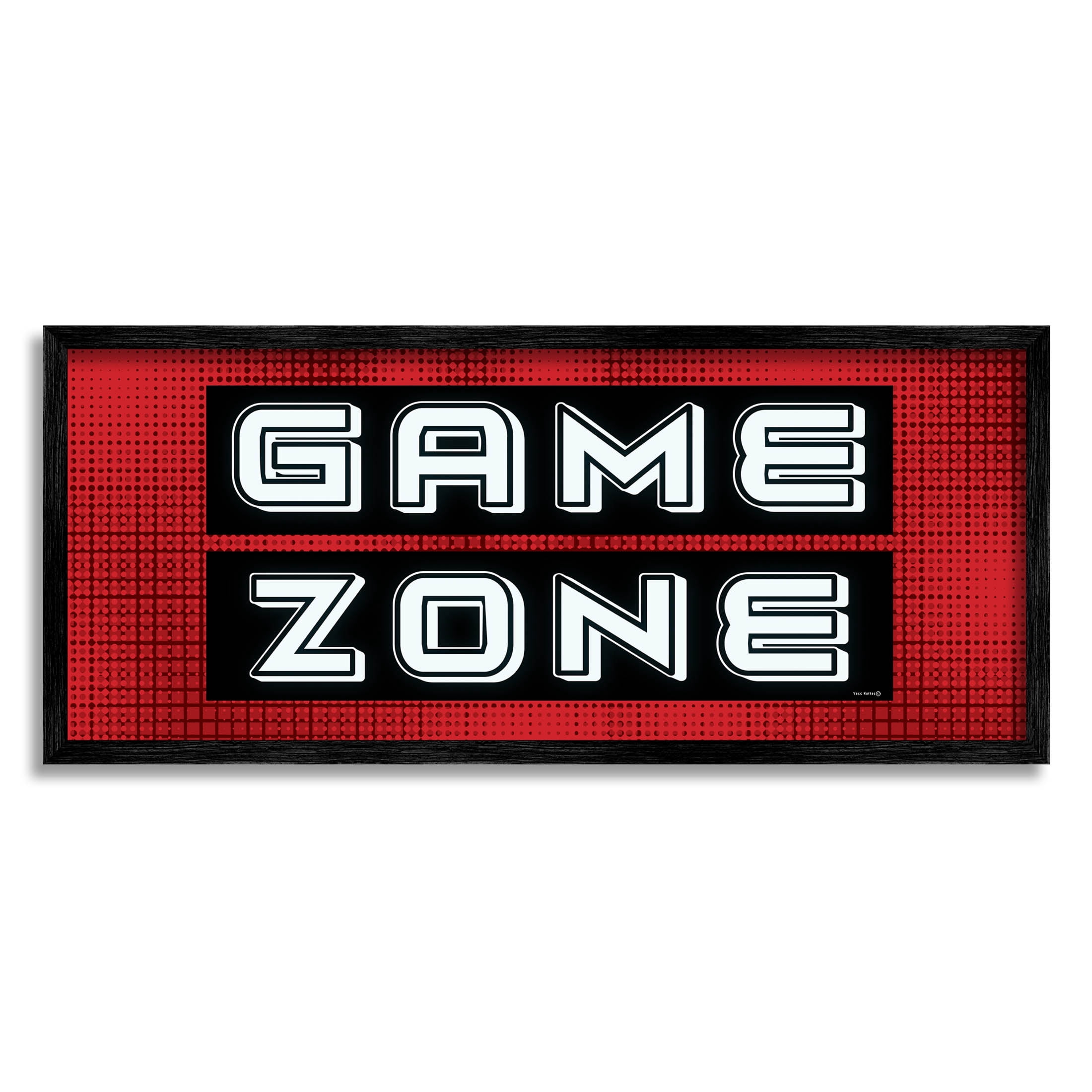 Video Game Zone Patterned Art for Kids Graphic Art Black Framed Art Print Wall Art
