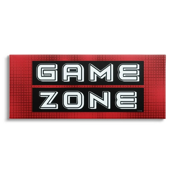 Video Game Zone Patterned Art for Kids Graphic Art Gallery Wrapped Canvas Print Wall Art