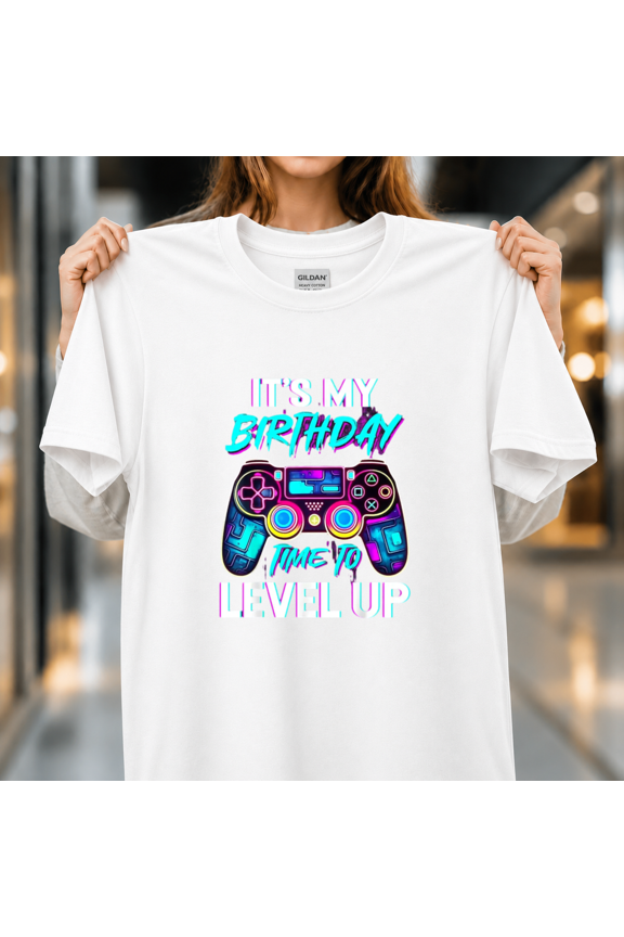 Video Gamer Birthday Gift Time to Level Up Digital Entertainment Unisex T-Shirt, S-5XL