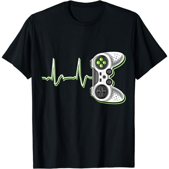 Video Gamer Heartbeat Video Game Controller Gift Kids Boys T-Shirt