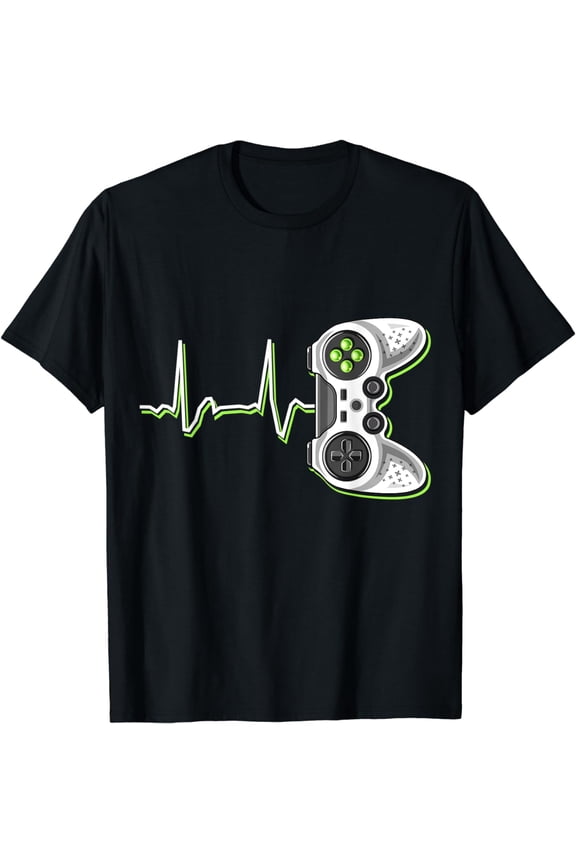 Video Gamer Heartbeat Video Game Controller Gift Kids Boys T-Shirt