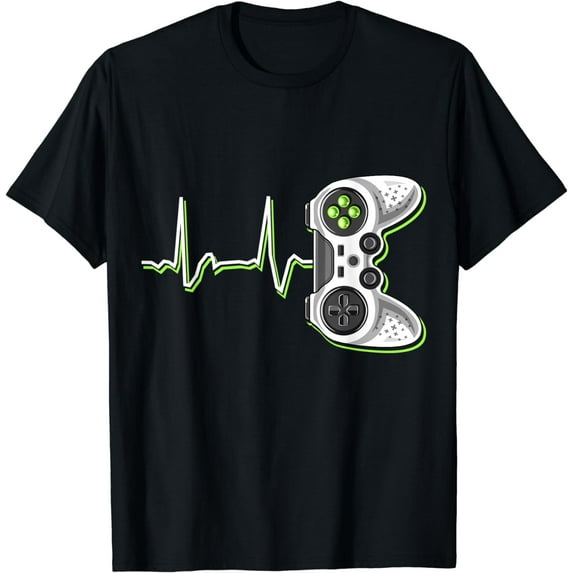 Video Gamer Heartbeat Video Game Controller Gift Kids Boys T-Shirt