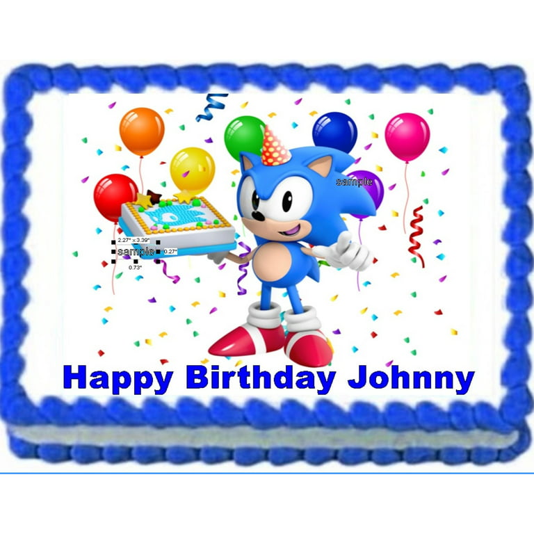  Cakecery Sonic GT Edible Cake Topper Image Personalized  Birthday Sheet Party Decoration Round : Grocery & Gourmet Food