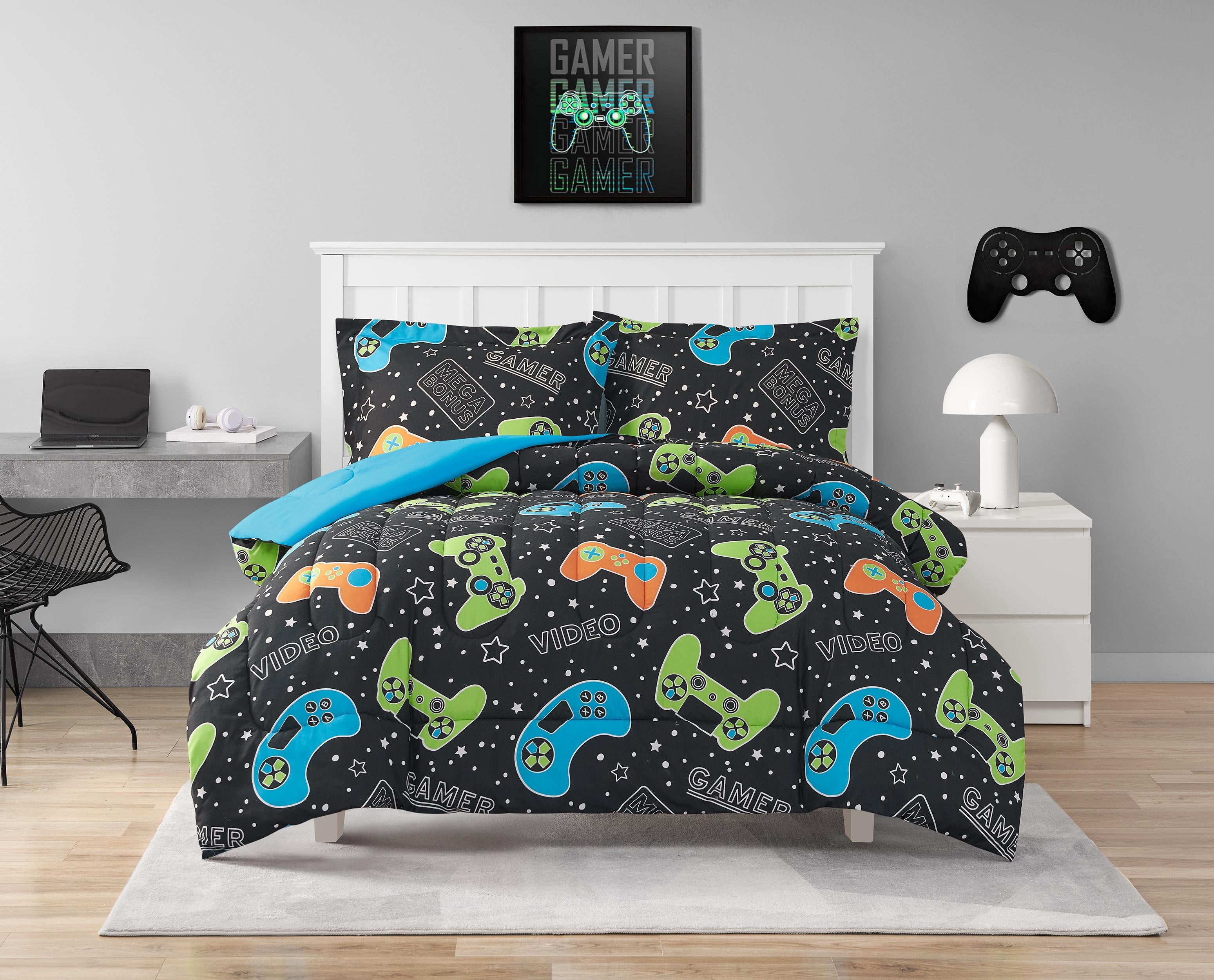 ALEX + BELLA Video Gamer Set Black Ultra Soft Microfiber Comforter Set