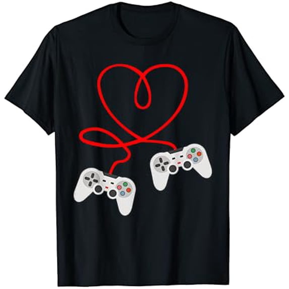 Video Gamer Valentines Day T-Shirt With Controllers Heart