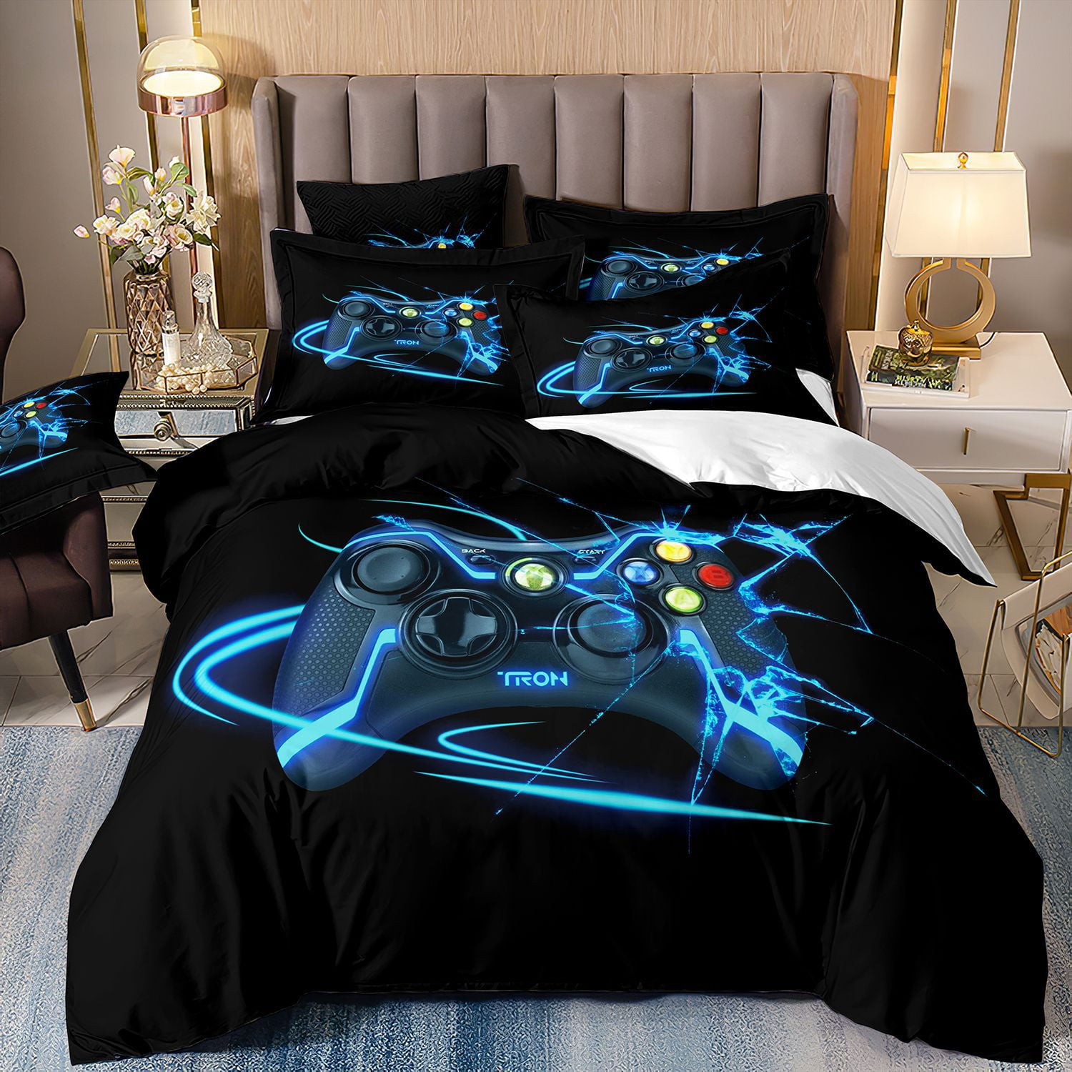 Video Games Bedding Set Kids Boys Teen Gaming Duvet Cover Set for