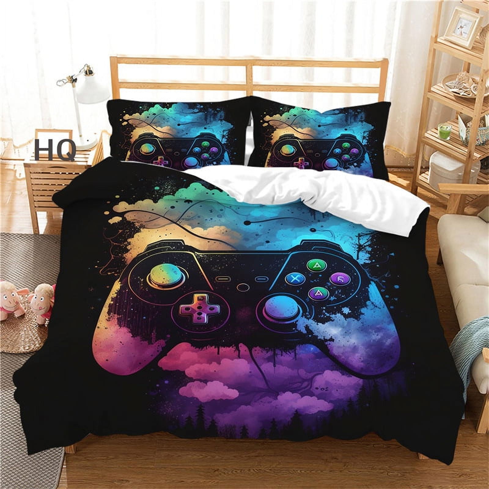 Video Games Bedding Set Kids Boys Teen Gaming Duvet Cover Set for Bedroom Decorative,Novelty