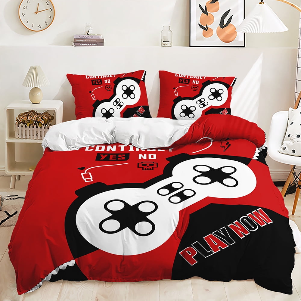 Video Games Bedding Set Kids Boys Teen Gaming Duvet Cover Set for