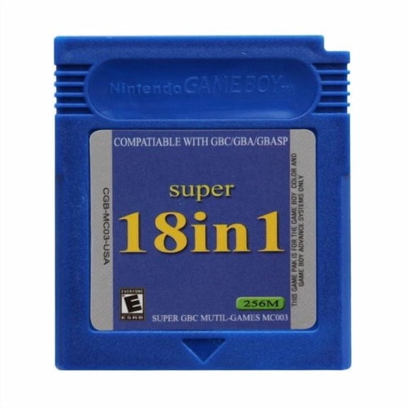 Video Games Cartridge Compatible for GB&GBC Handheld Console Super 18 in 1