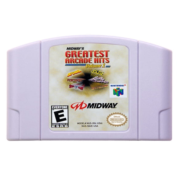 Video Games Compatible for the n64 console, replacement cartridge for Midway's Greatest Arcade Hits - Volume 1 NTSC