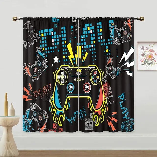 Video Games Controller Teens Kids Favorite Gaming Curtains for Boys ...