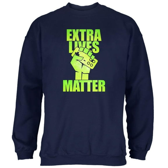 Video Games Extra Lives Matter Mens Sweatshirt Navy 2XL