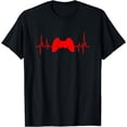 thumbnail image 1 of Video Games Gamer Controller Heartbeat Gift Gaming T-Shirt, 1 of 4