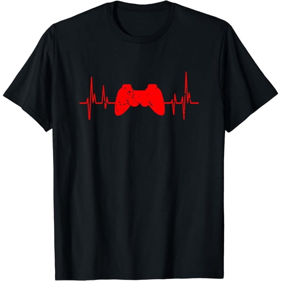 Video Games Gamer Controller Heartbeat Gift Gaming T-Shirt