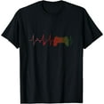 thumbnail image 1 of Video Games Gamer Gift Idea Heartbeat Controller Gaming T-Shirt, 1 of 4