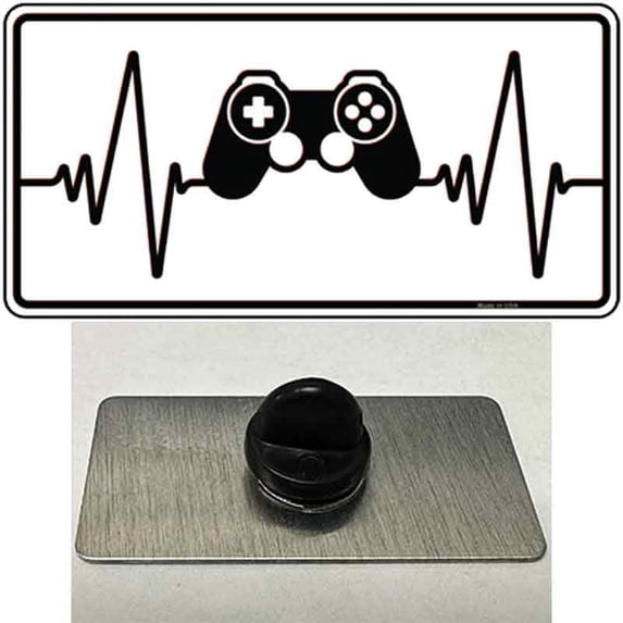 Video Games Heart Beat Novelty Metal Hat Pin Tag 1.5" x 0.75" Hat Pin (PIN)