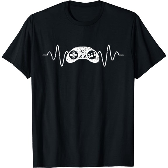 Video Games Player Controller Heartbeat Gamer Gift Gaming T-Shirt