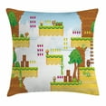 thumbnail image 1 of Video Games Throw Pillow Cushion Cover, Cartoon Retro Computer Graphic Kids Western Design Box Cloud Fun Adventure 90's, Decorative Square Accent Pillow Case, 16 X 16 Inches, Multicolor, by Ambesonne, 1 of 2