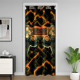 thumbnail image 1 of Video Gaming Controller Door Curtain For Doorway Privacy 42"W x 84"L, 3D Game Console Blackout Curtain, Gamepad Thermal Door Drape, Black Orange Geometric Room Divider Curtain, 1 of 5