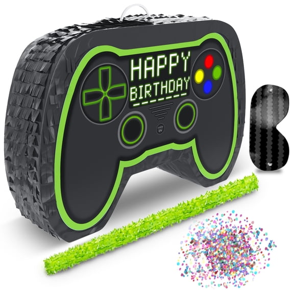 Video Gaming Pinata Controller Set, Great for Gamer Birthday Decorations, Pinatas, Birthday for Boys, Level Up Party Supplies, fits Pinata Stuffers A101