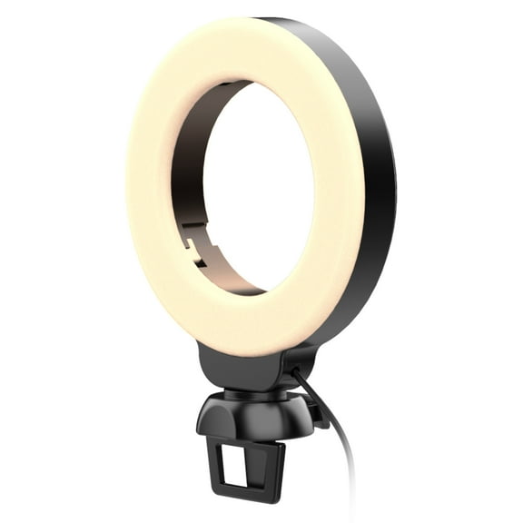 Video Mini 4 Inch LED Ring Light Clip-on Laptop Video Conference Lighting 3 Lighting Modes 3200K-6500K Dimmable USB Powered For Live Streaming Online Education Meeting