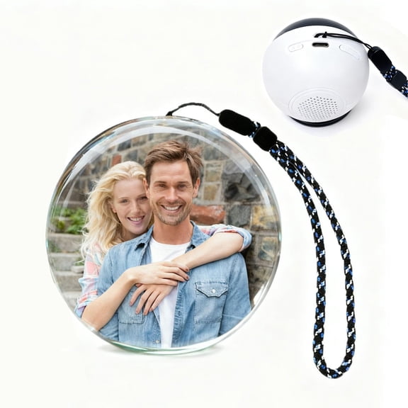 Video Player 2.7" HD Screen, No App/WiFi (USB Upload), 4GB Digital Frame, Rechargeable Crystal Ball Keepsake for Wedding, Ultrasound, Pet Memorial & Valentine's Gift (White)