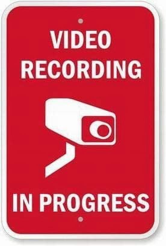 Video Recording in Progress Safety Sign Caution Warning Sign Tin Metal Decor Sign Garage Decor